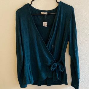 Super soft side tie long sleeve blouse
